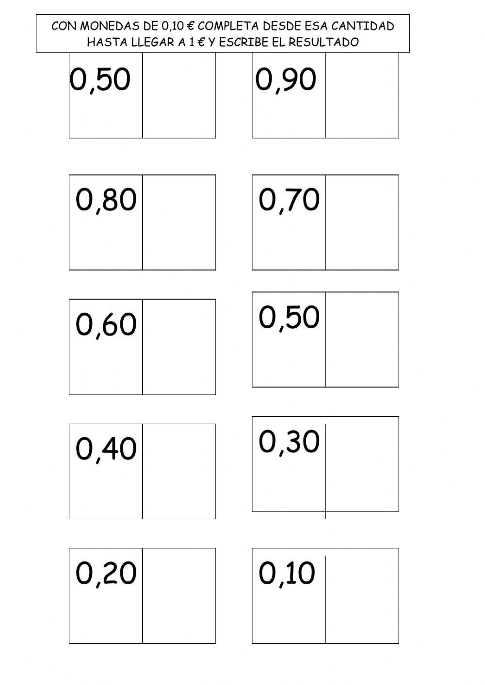 Completa hasta llegar a 1 €