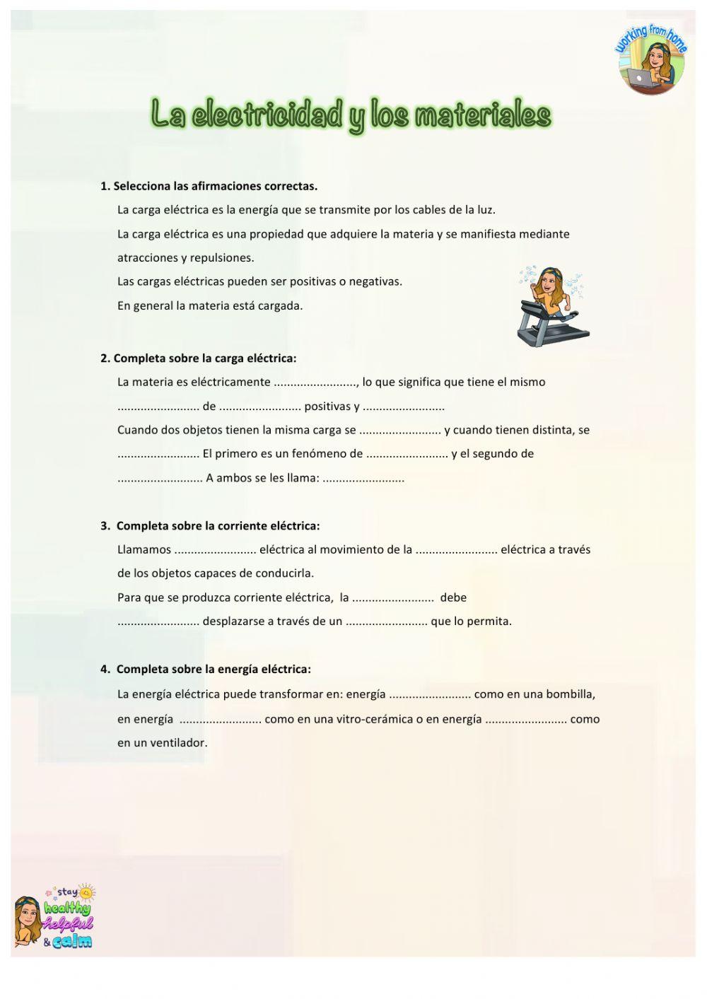 Naturales. La electricidad y los materiales