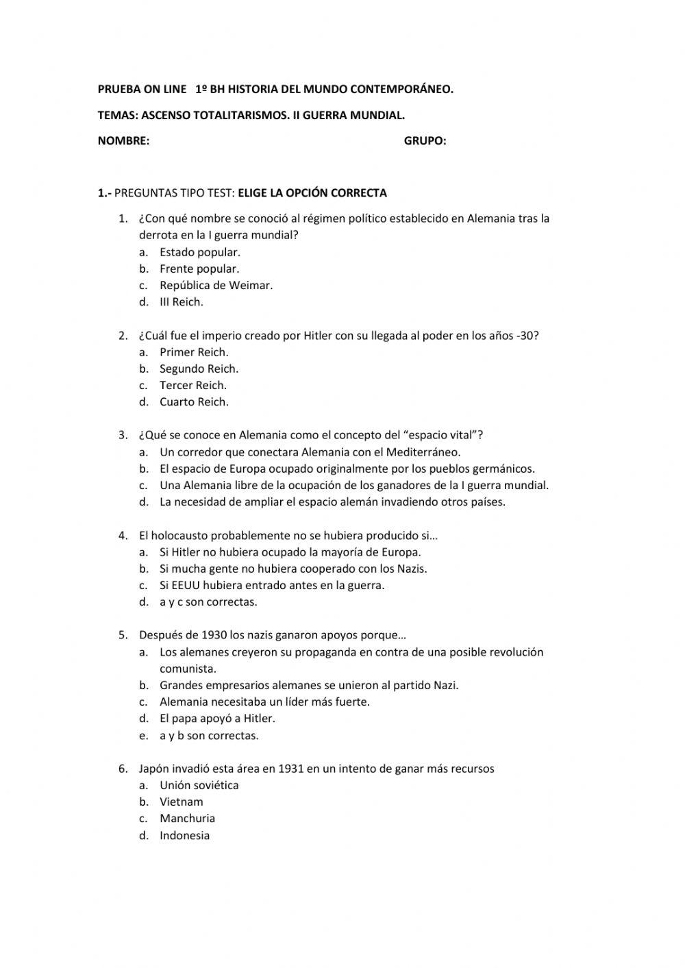 Fascismos y II guerra mundial