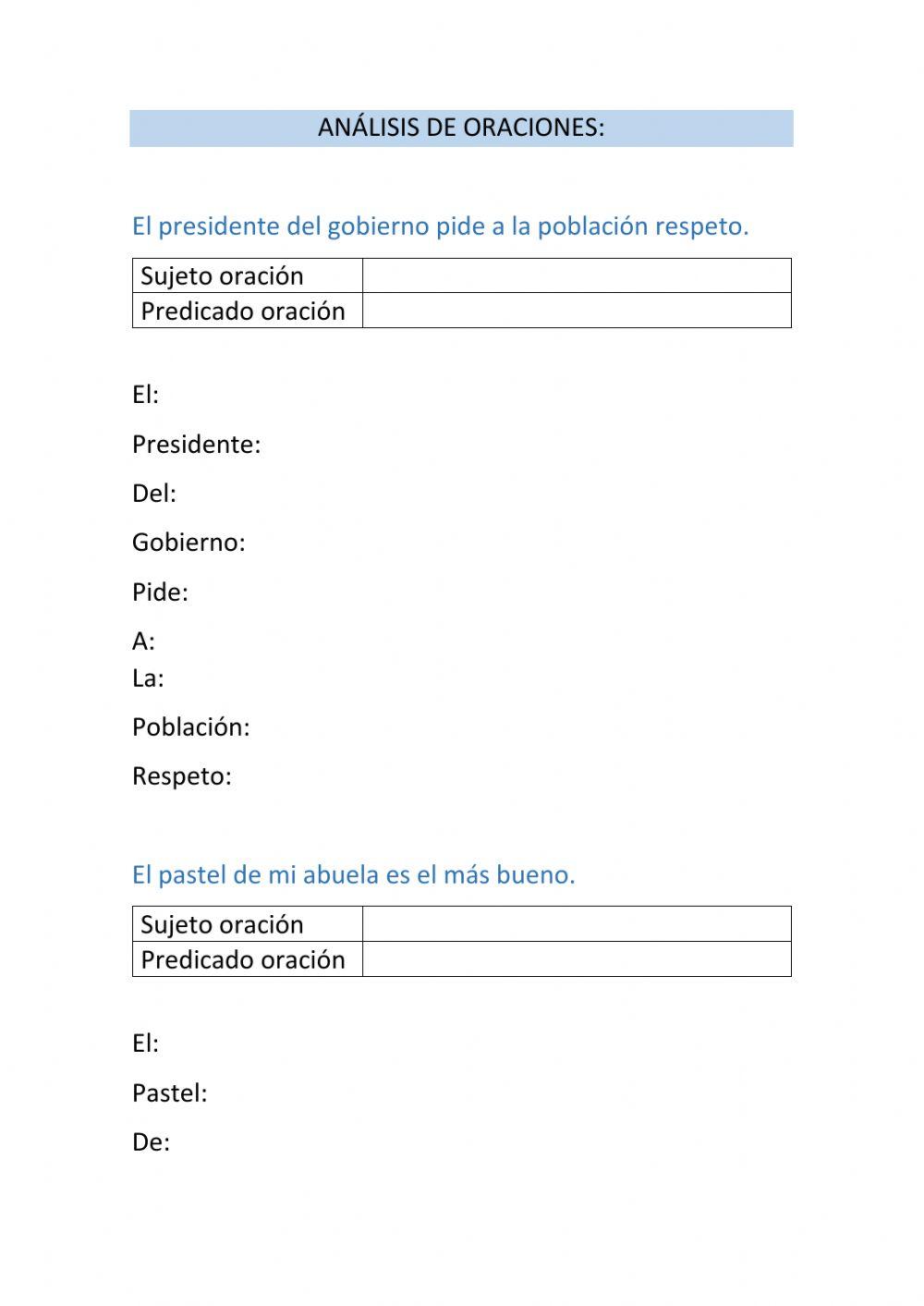 Análisis sintáctico y morfológico