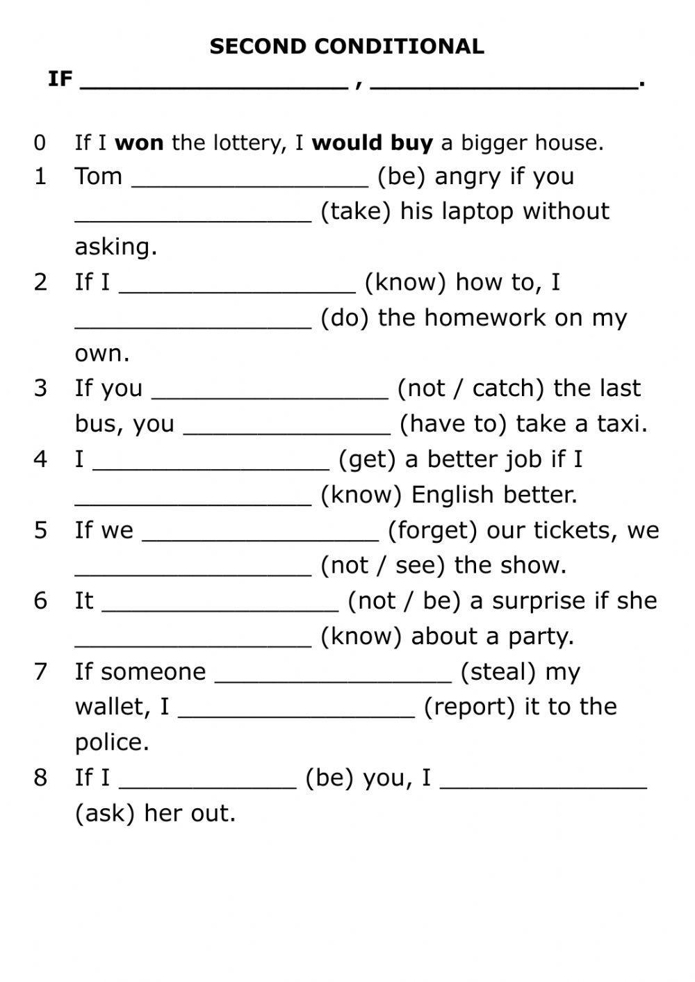 Second conditional Second conditional