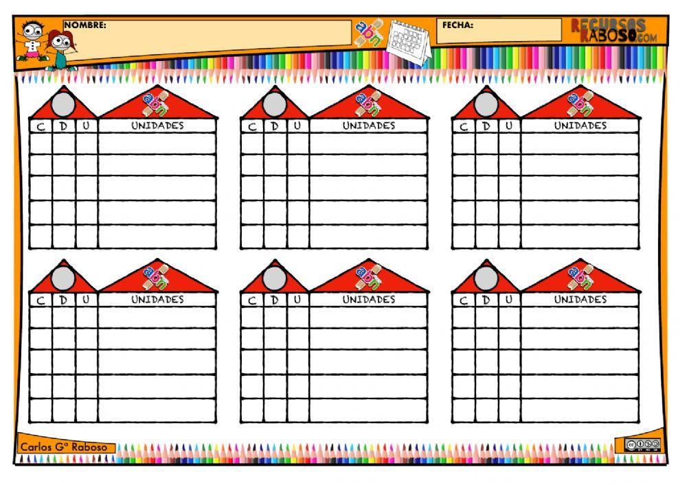 Casitas descomposición hasta Centenas