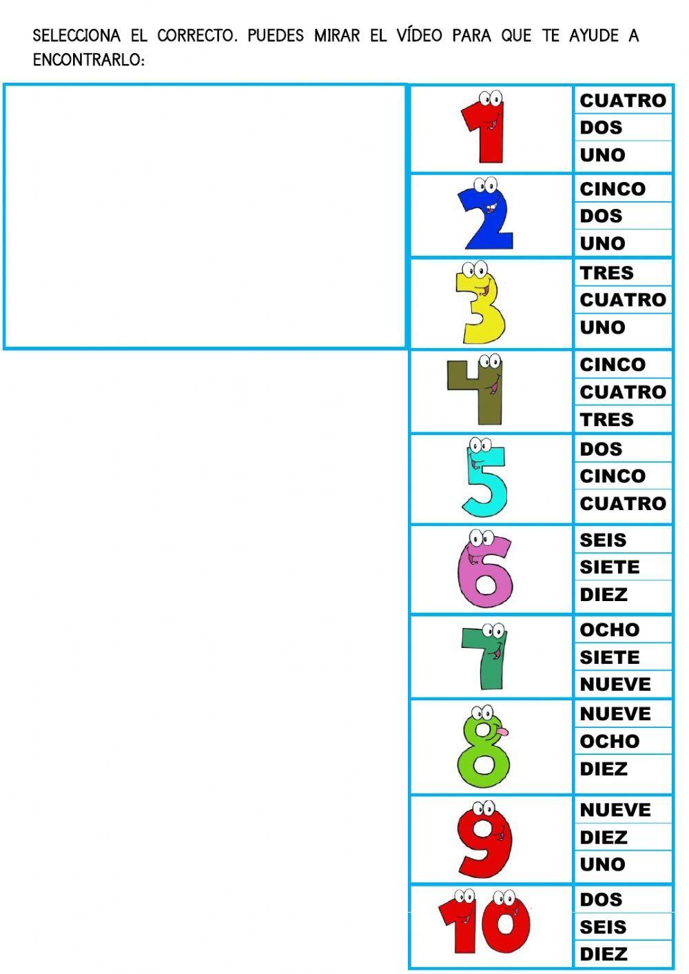 Numeros con letra 1-20 Numeros con letra 1-20