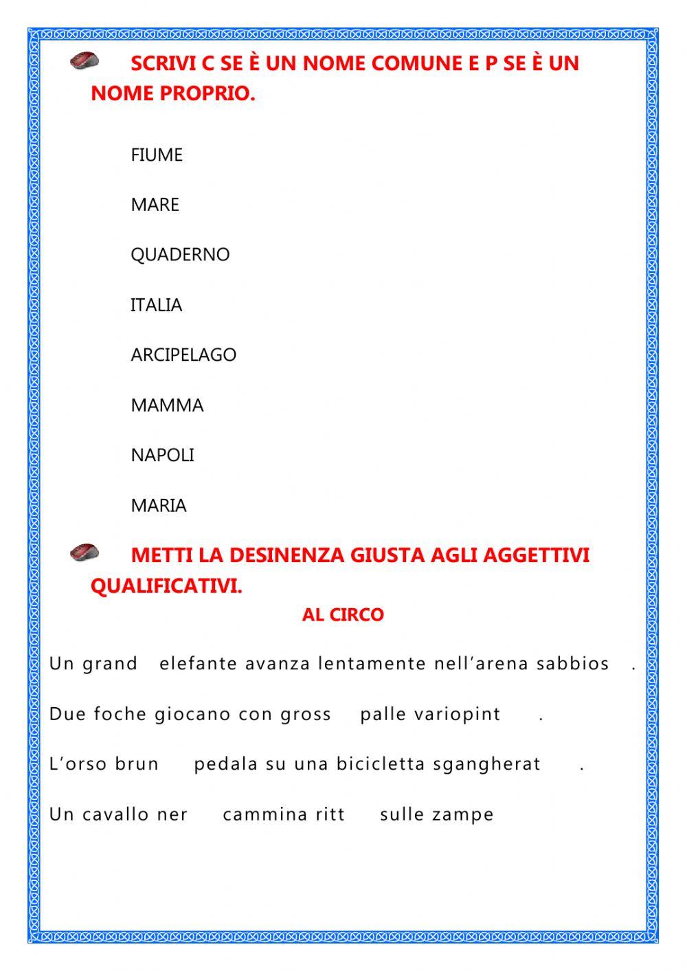 italiano terze verifica - Riflessione linguistica