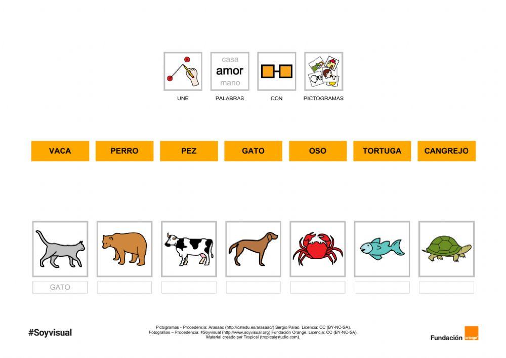 ANIMALES- UNIR Y ESCRIBIR