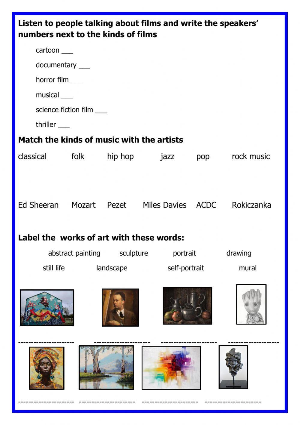 Art - listening and vocabulary