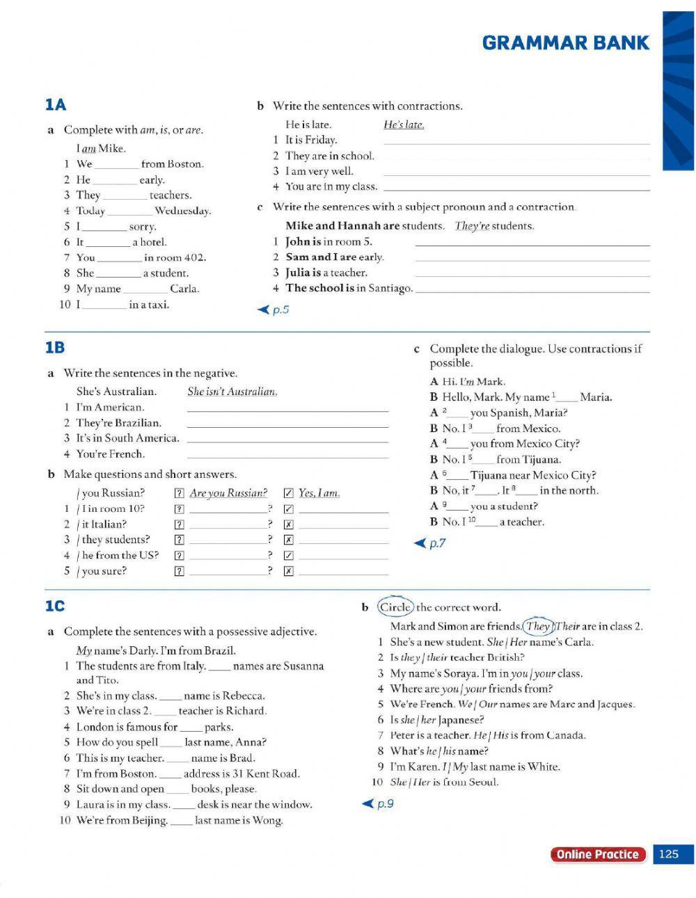 To be and possessive pronouns