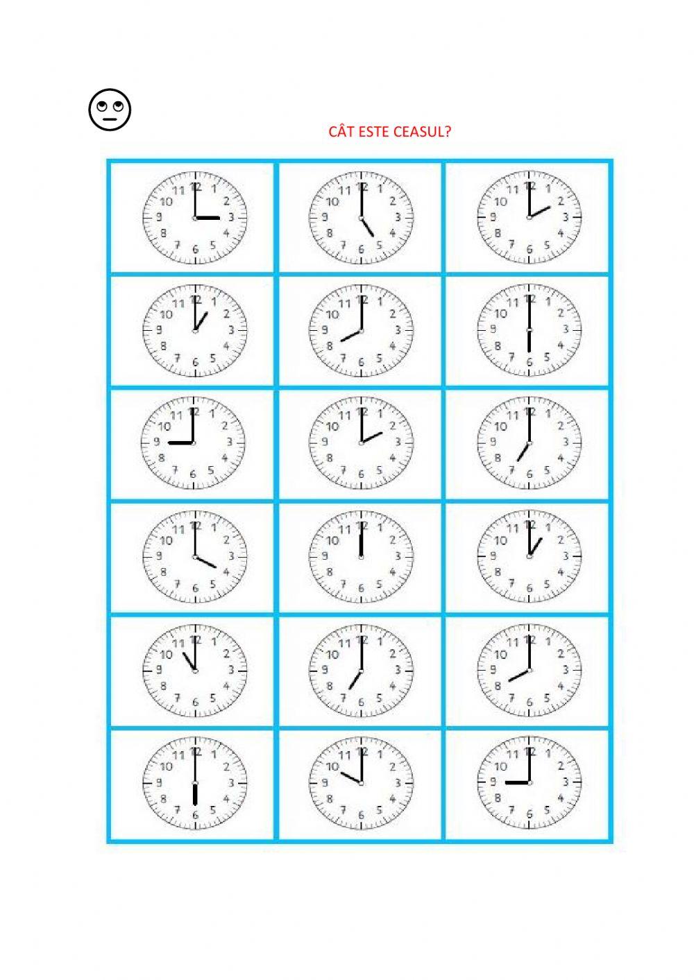 Ce oră indică ceasul?