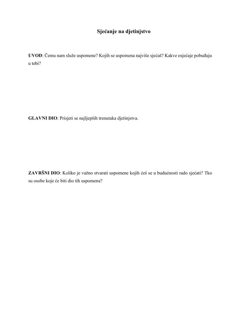 Sjećanje na djetinjstvo