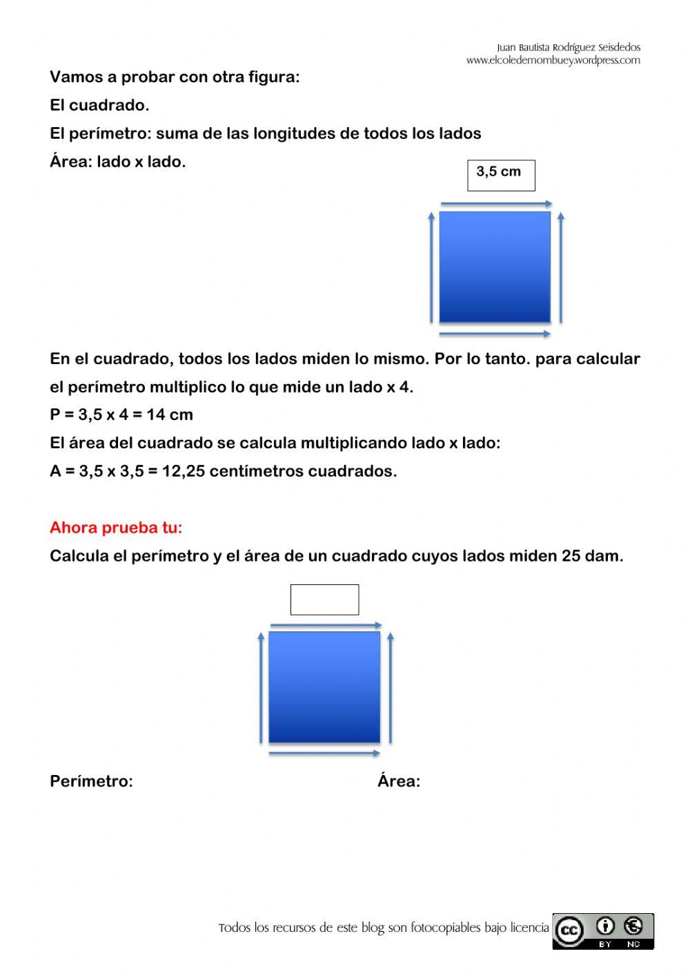 F1chas de áreas y perímetros 6º 1