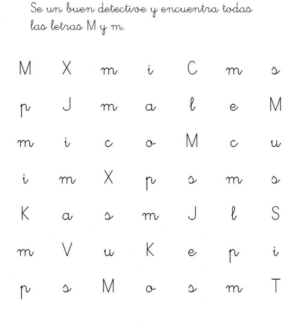 Busca las letras m y M