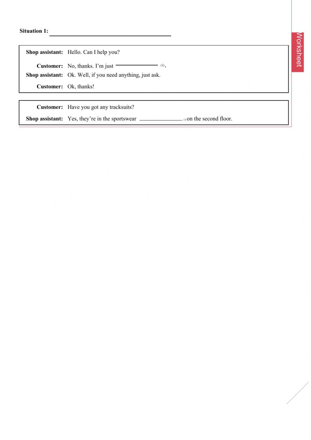 Shopping for clothes - at the shop