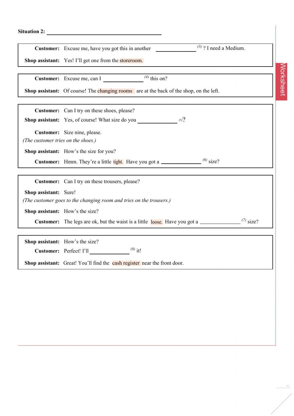 Shopping for clothes - at the shop