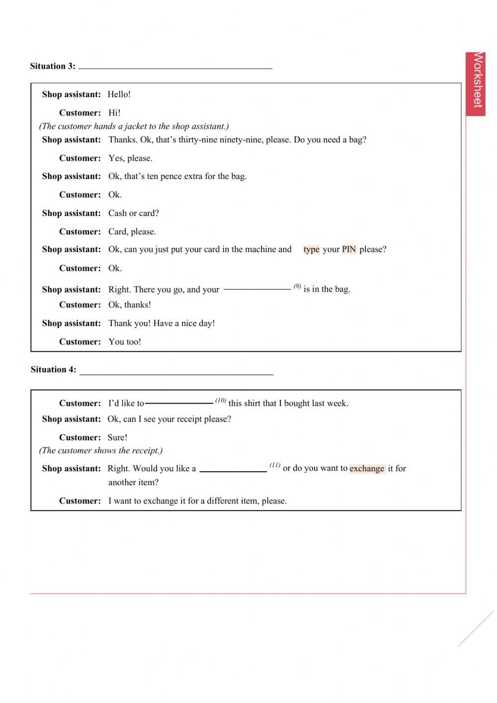 Shopping for clothes - at the shop