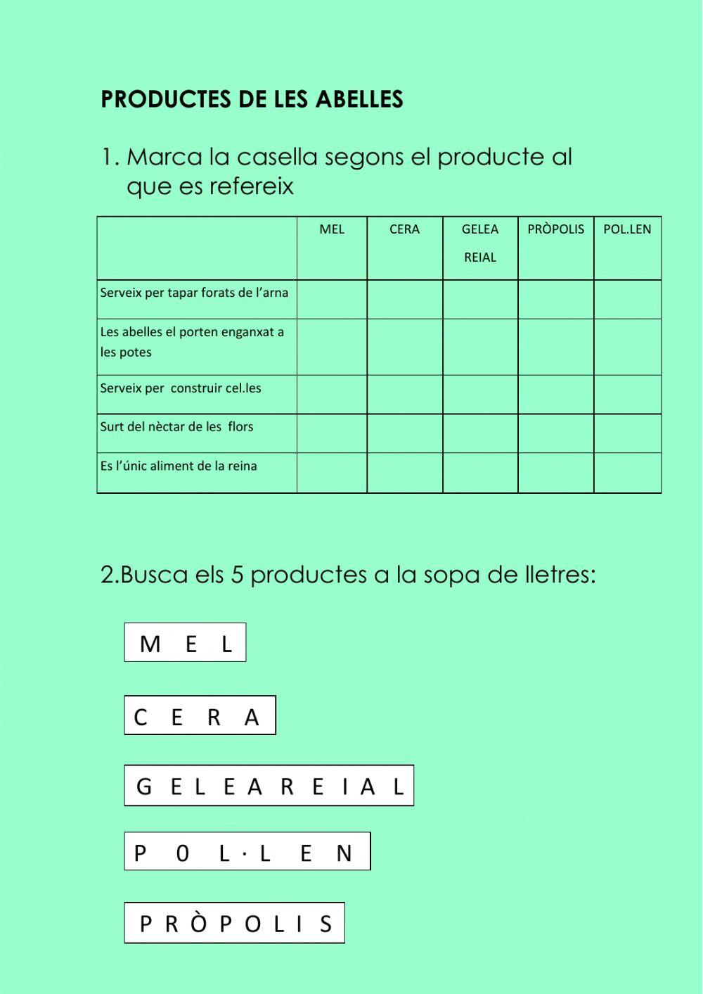productes de les abelles