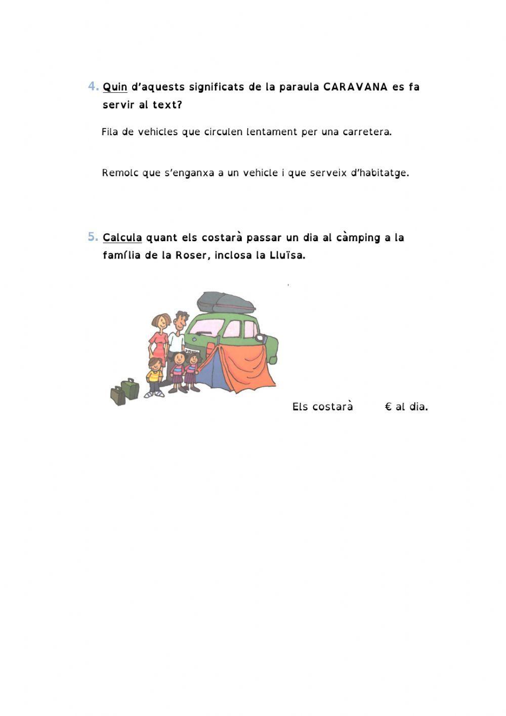 Comprensió lectora 3r-Viure a un càmping
