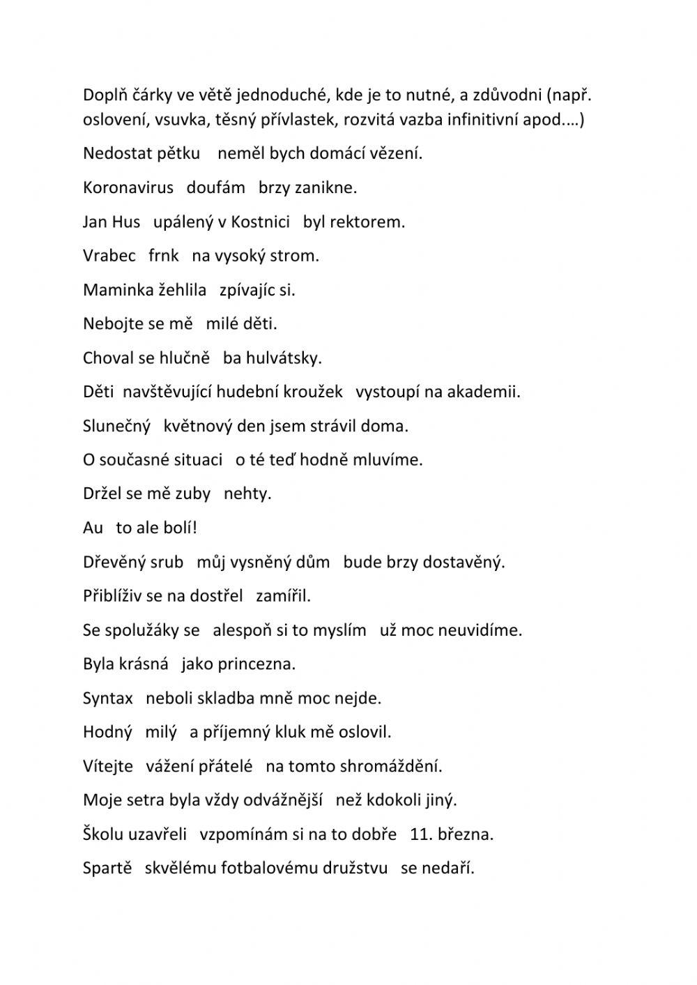 čárka ve větě jednoduché 8