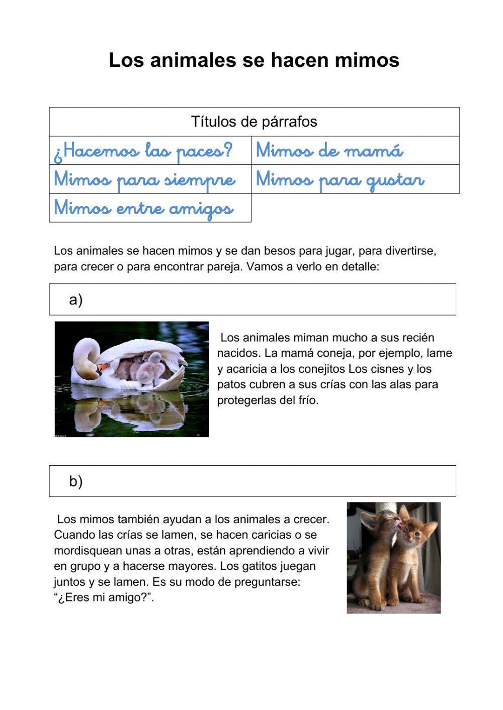 Mimos de animales Mimos de animales