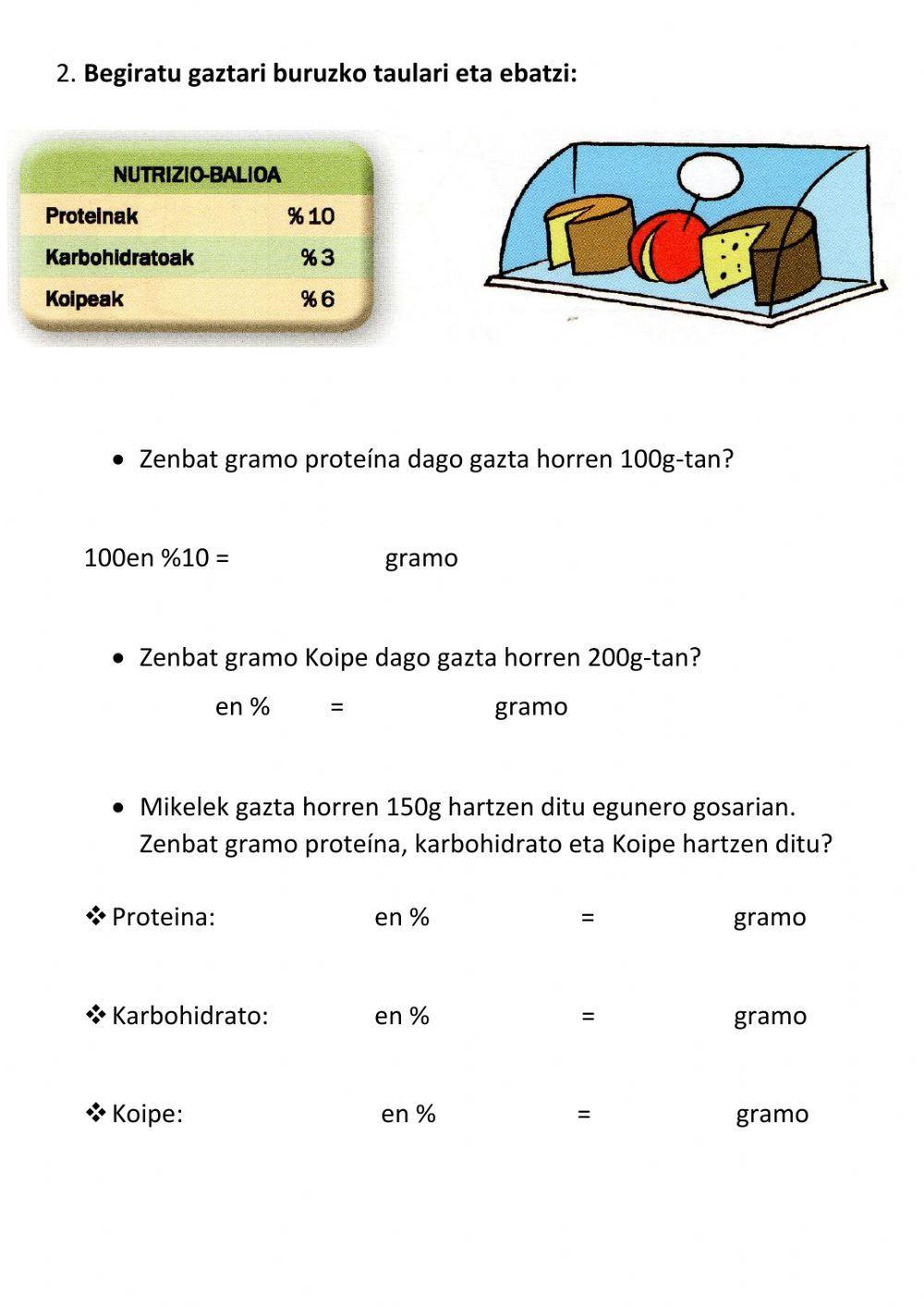 Ehuneko eta proportzionaltasun problemak