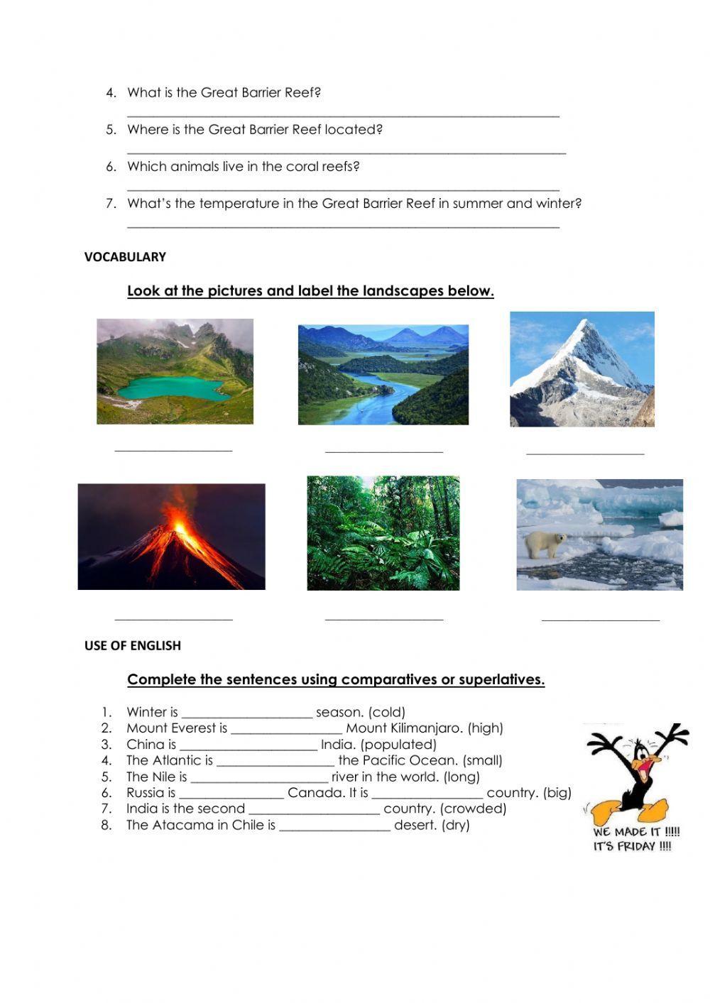 Superlatives activities