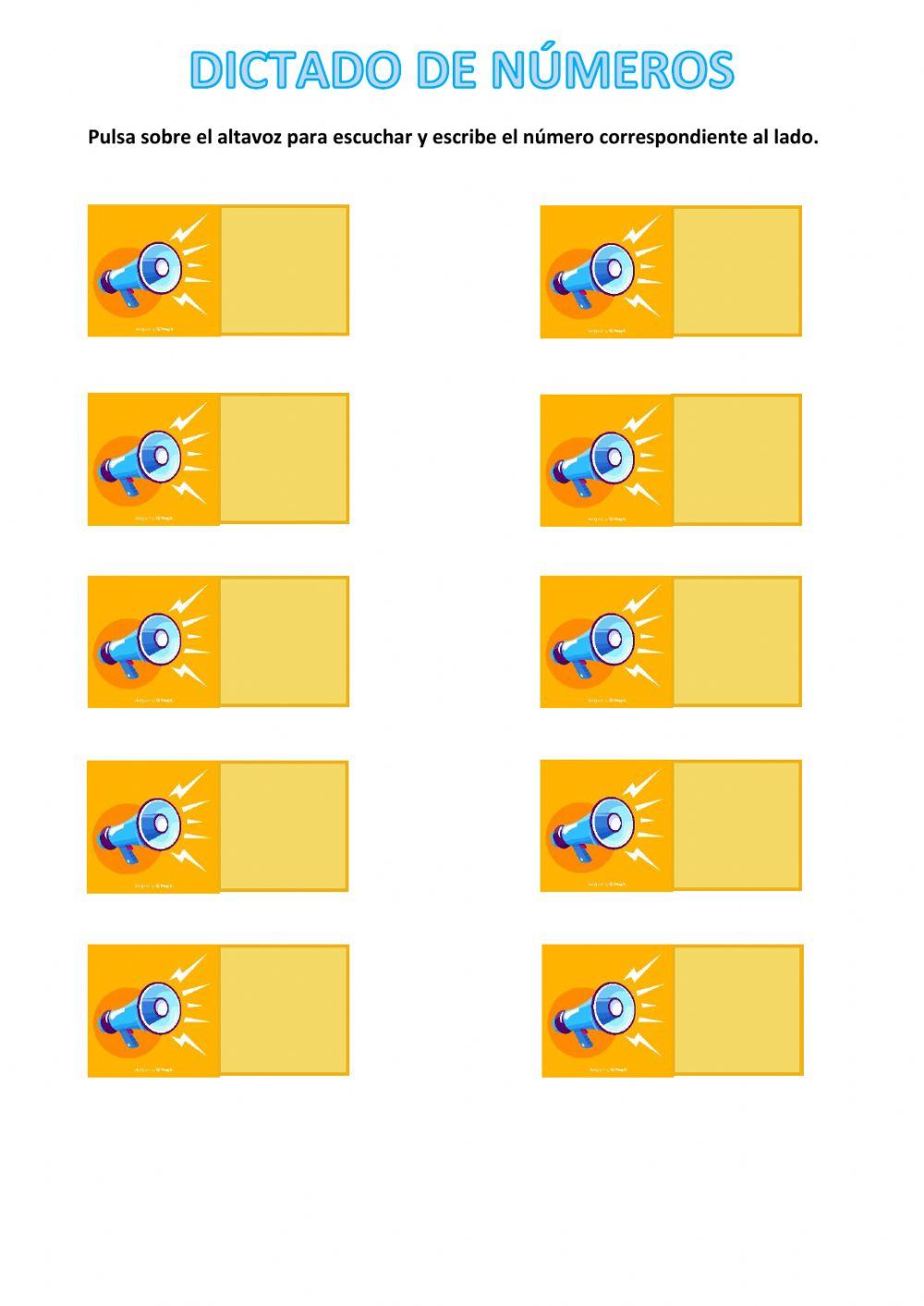 Dictado de números