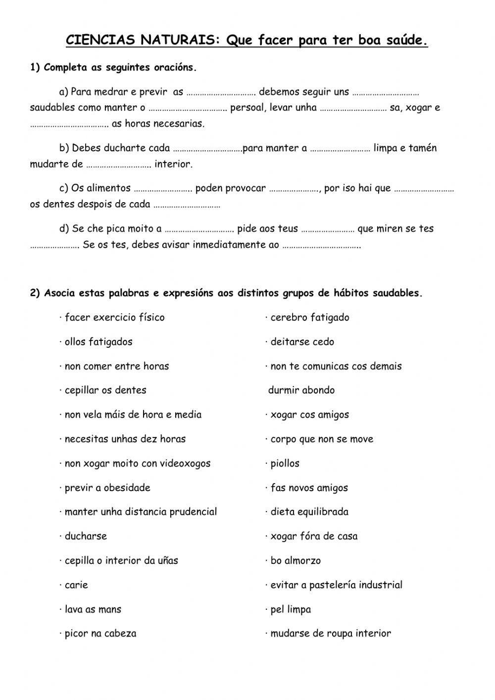 Que facer para ter boa saúde