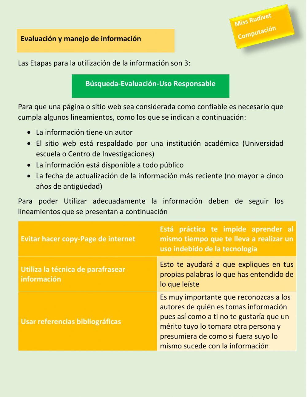 Manejo de Información de Internet