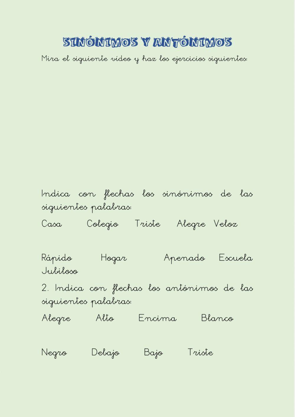 Sinónimos y antónimos