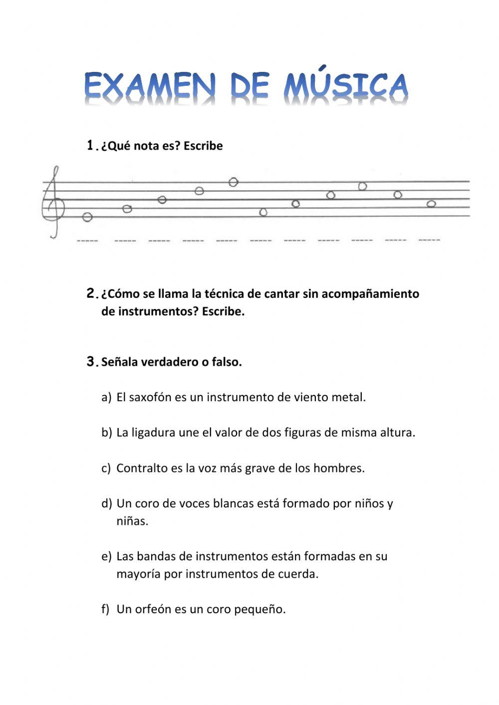 Examen música