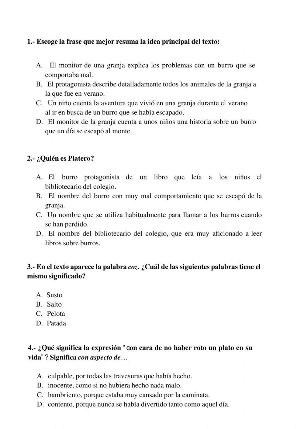 Comprensión escrita