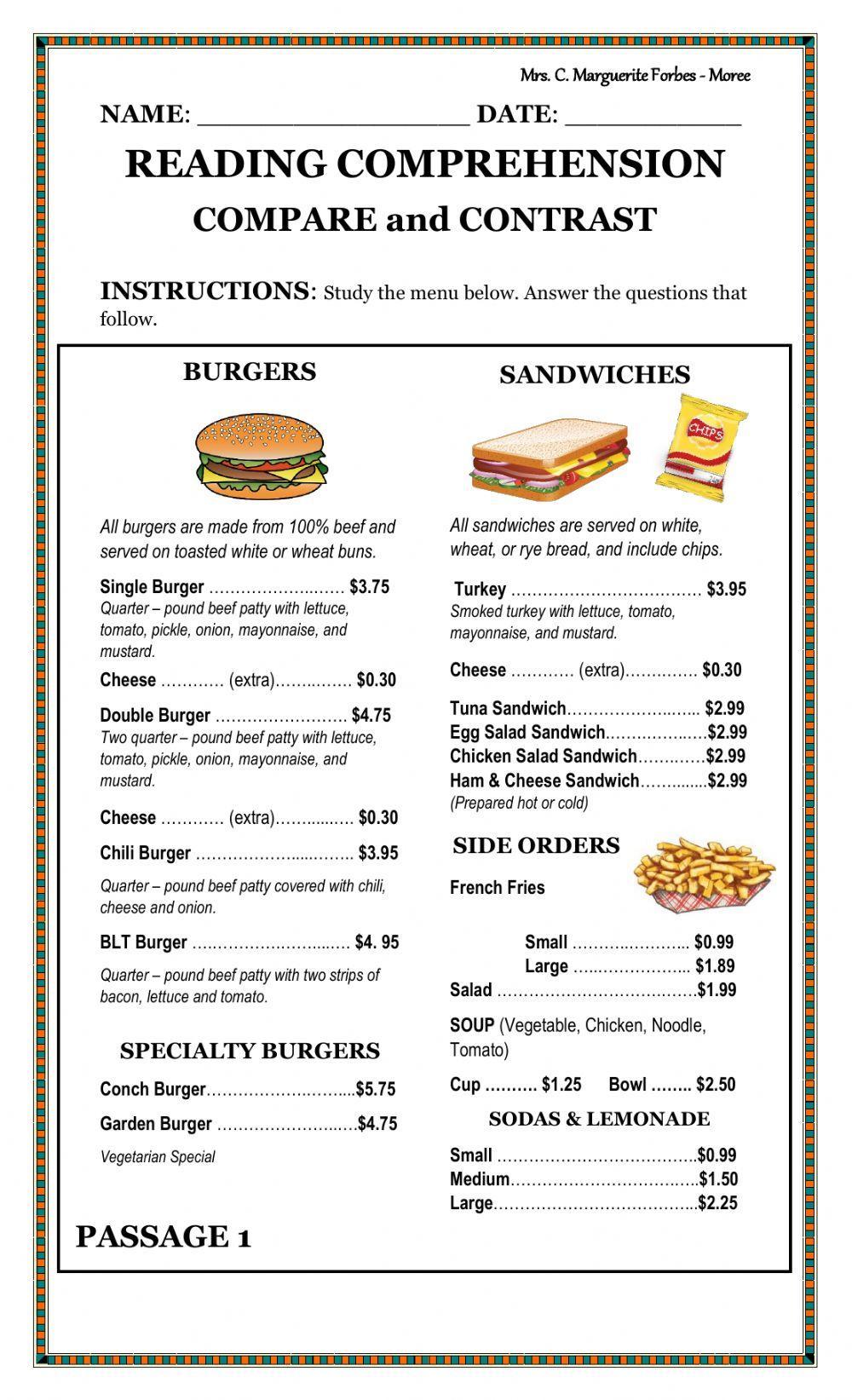 Burgers and Sandwiches Burgers and Sandwiches