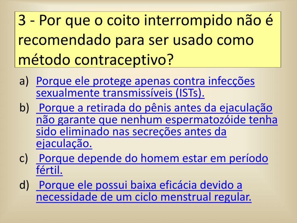 Exercícios Métodos Contraceptivos