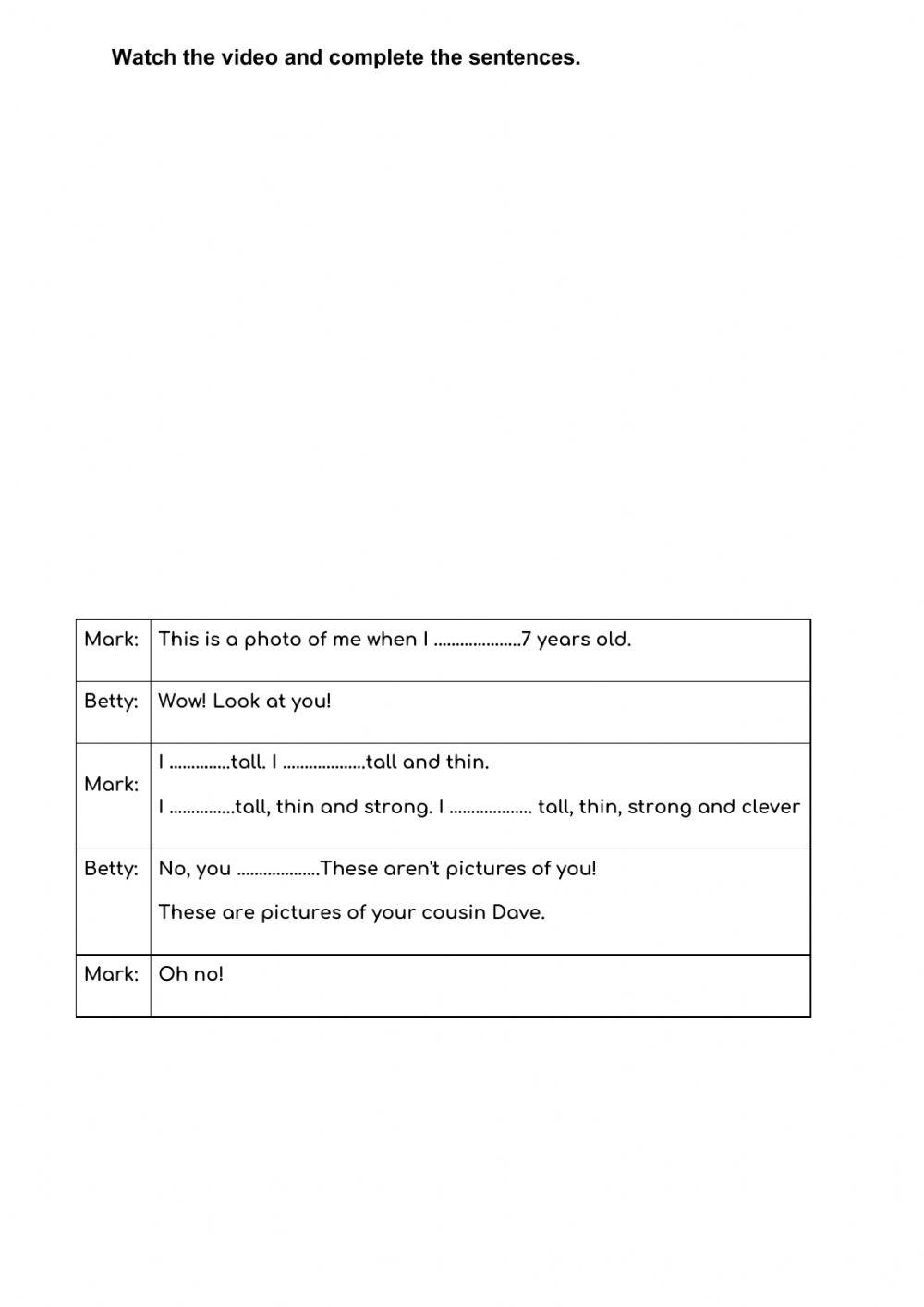 Verb To Be Past Simple