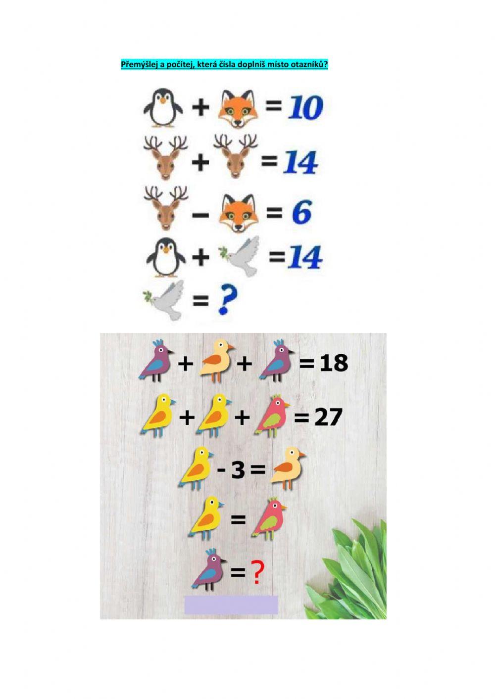 Která čísla doplníš místo otazníků?