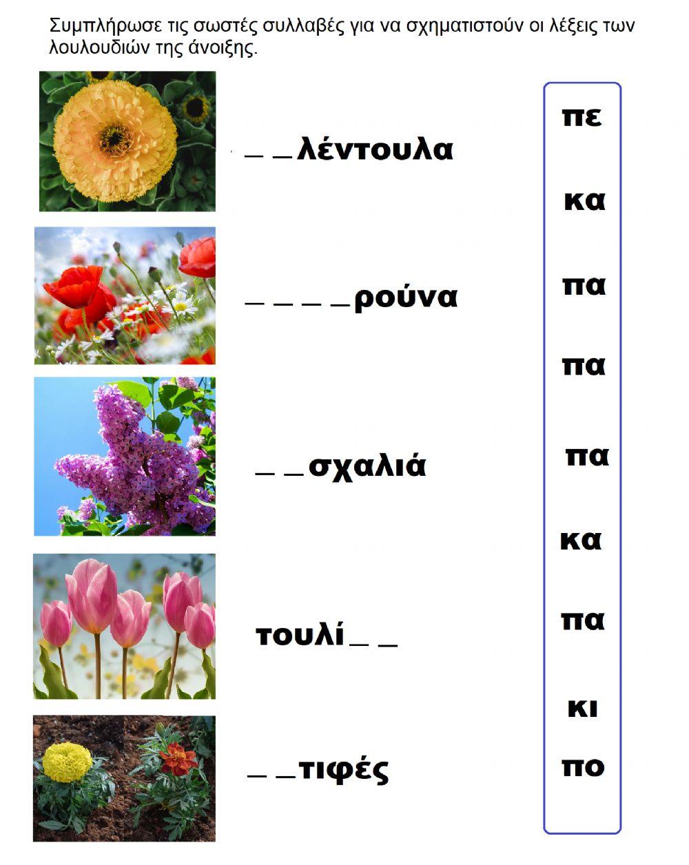 Λουλουδια ανοιξης