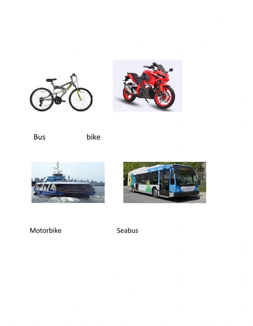 Transportation vocab