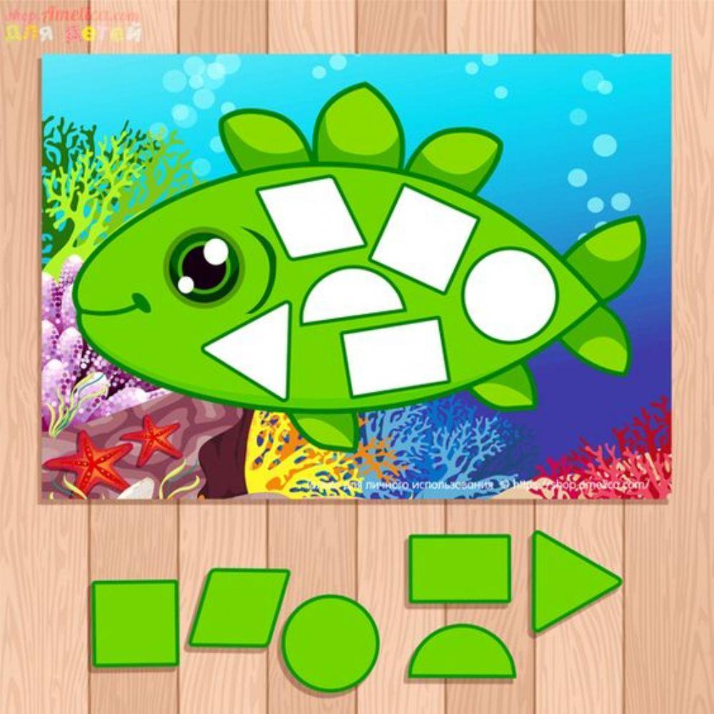 Coloca las figuras en el pez