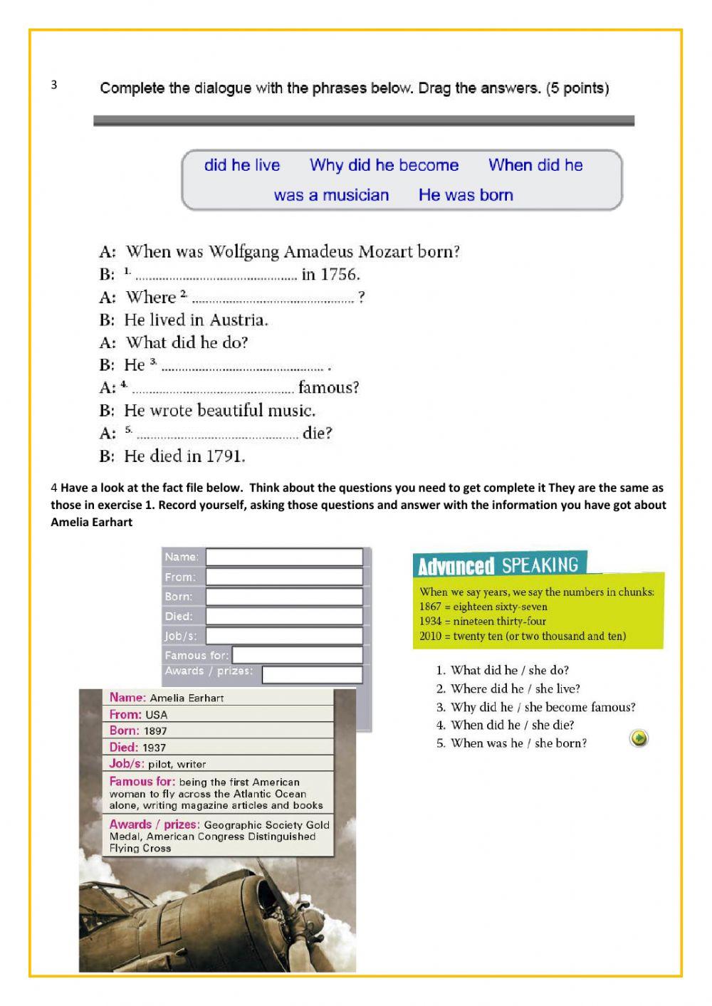 UNIT 6 - Spaking - Exchanging biographical informaiton