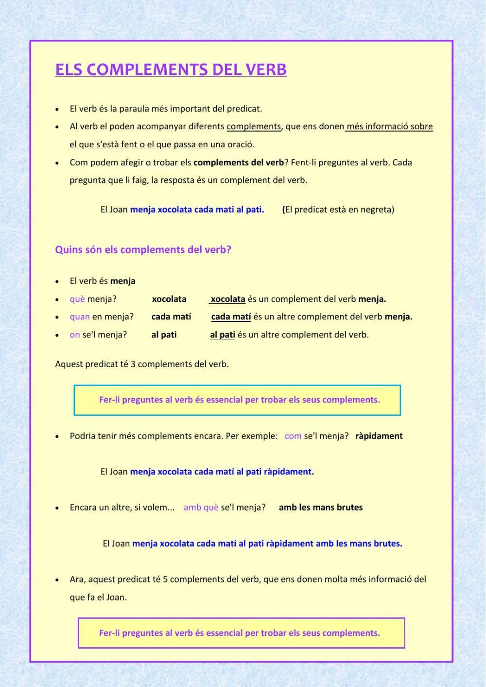 Complements del verb