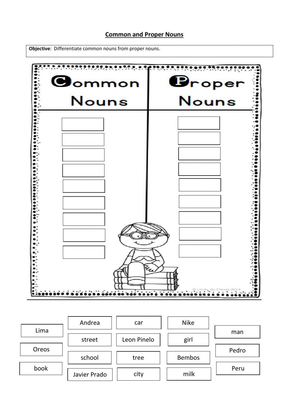 Common and proper nouns sorting