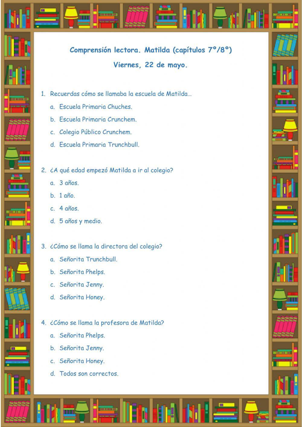 Matilda, capítulos 7 y 8.