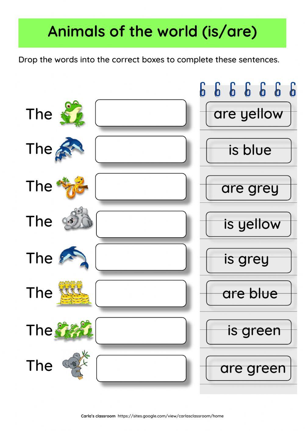 Animals of the world (is-are)