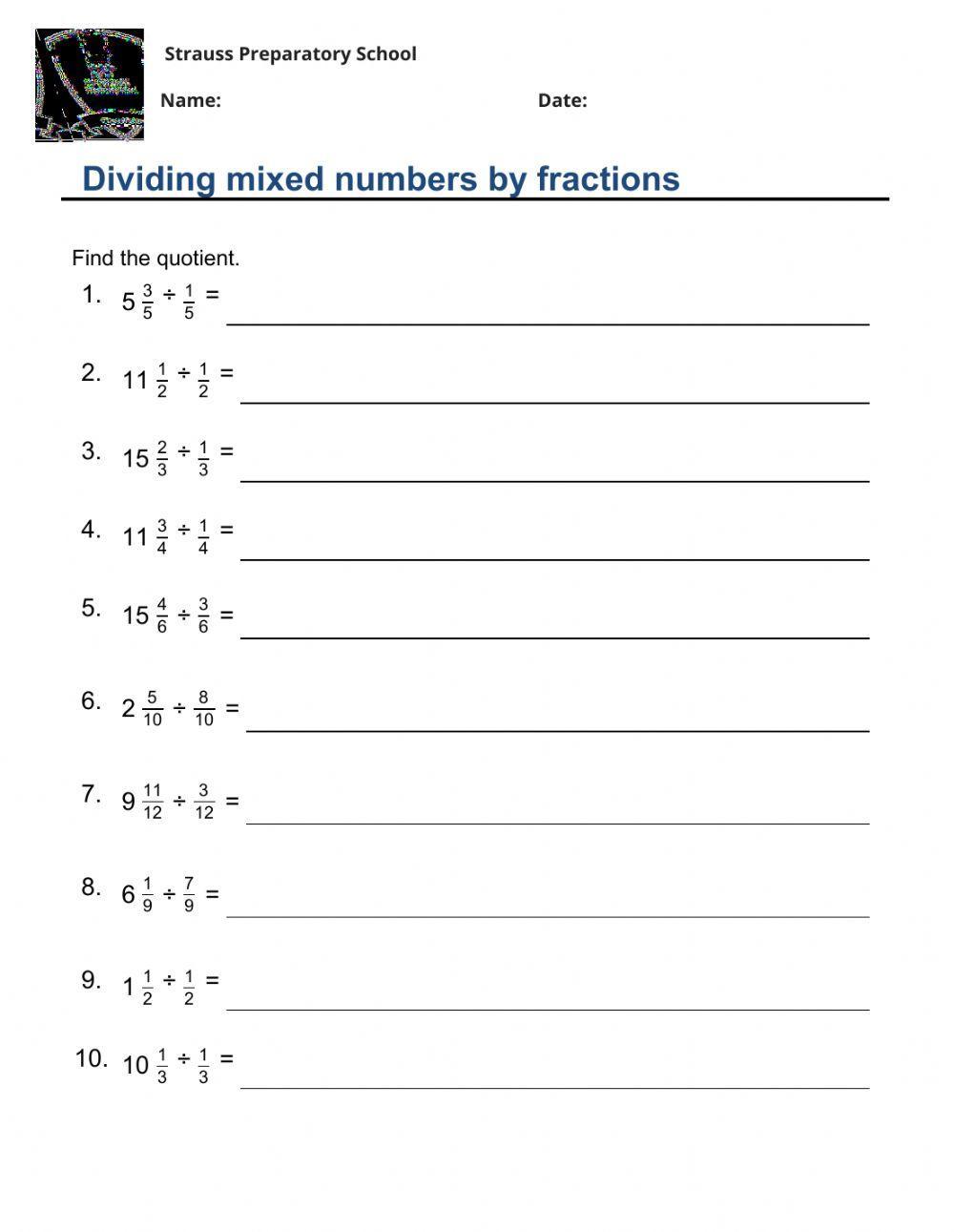 Dividing fractions