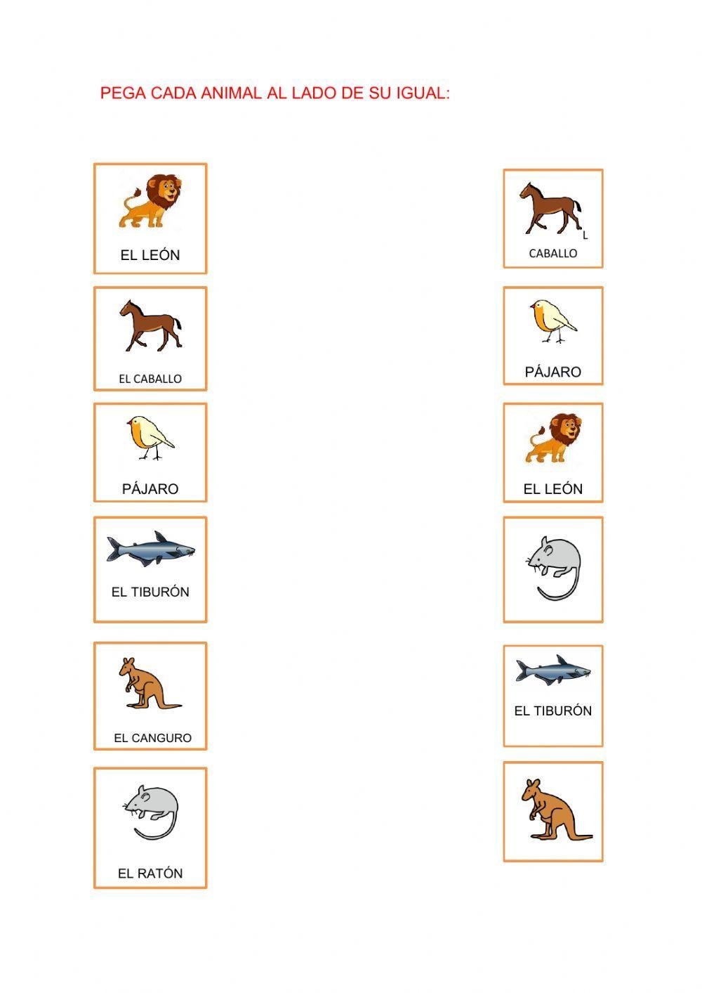 Asociar animal-animal