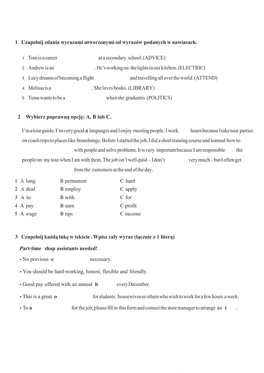 Repetytorium maturalne- praca