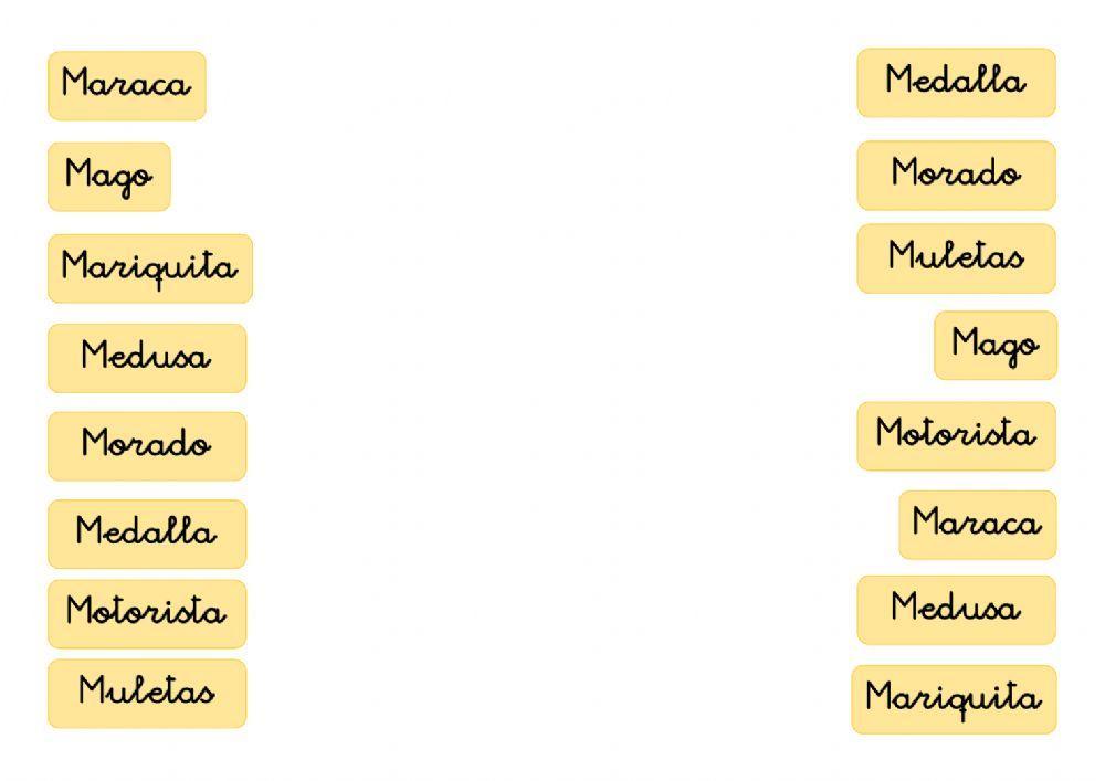 Lectura- Ordenar sílabas m