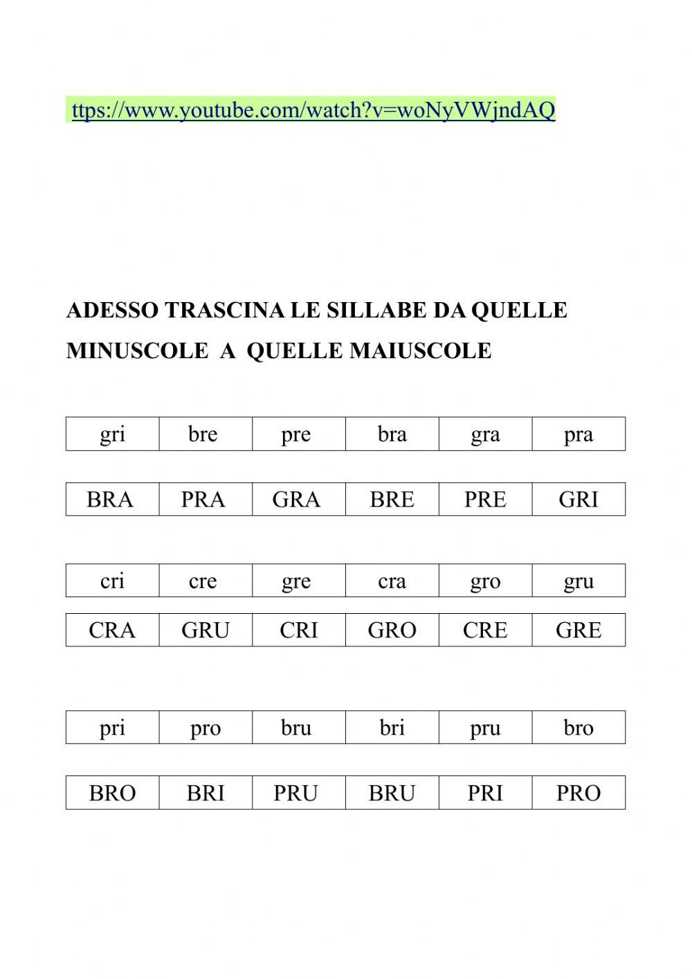 Cr-gr-pr-tr RICONOSCIMENTO SILLABE