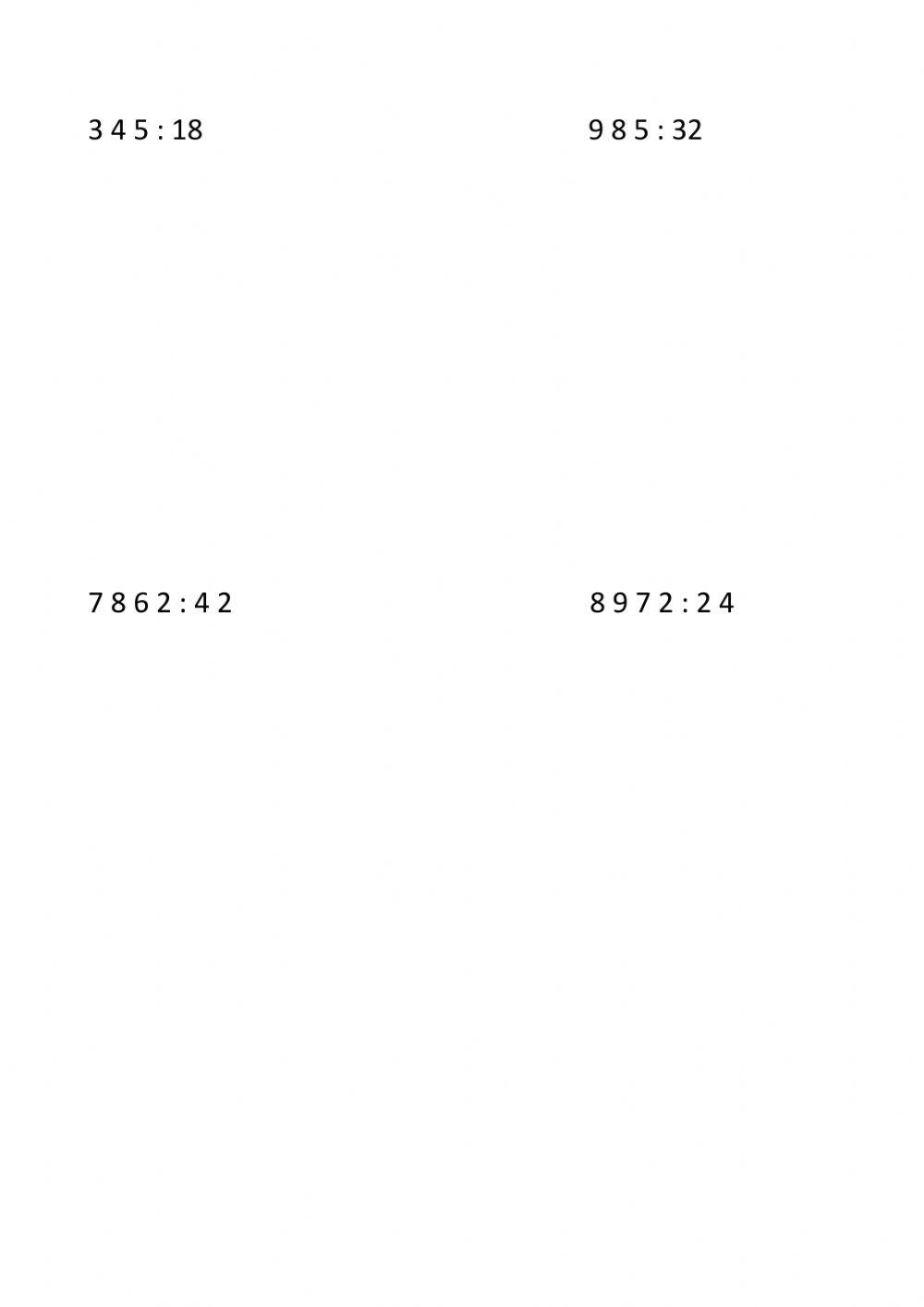 Divisioni 2 cifre divisore con resto