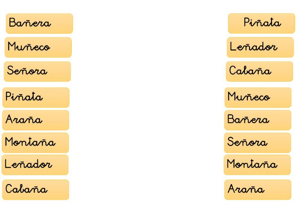 Lectura- Ordenar sílabas ñ