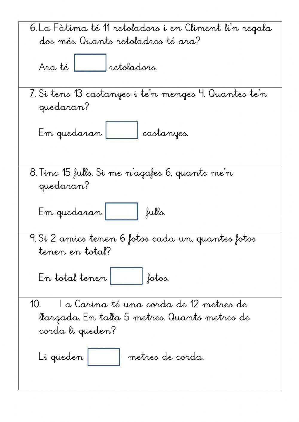 Problemes quinzet sèries 8.1-8.2